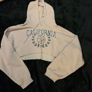 Tan crop top hoodie
